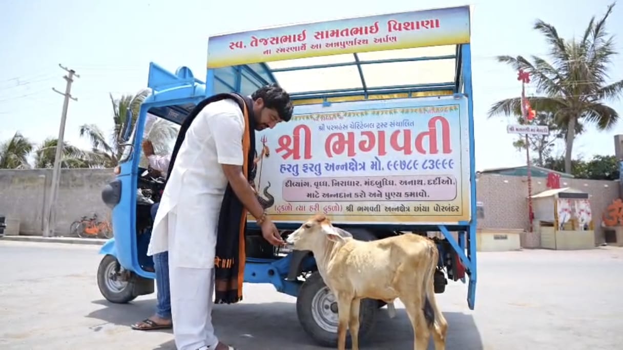 ગૌમાતાને લીલોચારો અર્પણ